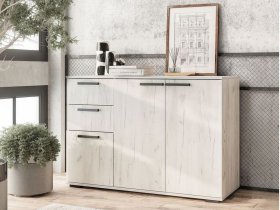 Комод Стандарт-3 NEW (дуб крафт белый) в Красной Сибири - krasnaya-sibir.mebel-nsk.ru | фото