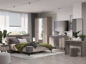 Модульная спальня Кассандра (дуб смоки/MF14) в Красной Сибири - krasnaya-sibir.mebel-nsk.ru | фото