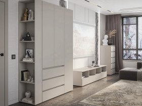 Модульная стенка Люмо (кашемир) в Красной Сибири - krasnaya-sibir.mebel-nsk.ru | фото