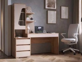 Стол компьютерный Пифагор (дуб вотан/кашемир) в Красной Сибири - krasnaya-sibir.mebel-nsk.ru | фото