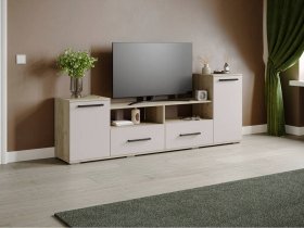 Тумба под ТВ Парус-2 (дуб крафт серый/кашемир) в Красной Сибири - krasnaya-sibir.mebel-nsk.ru | фото
